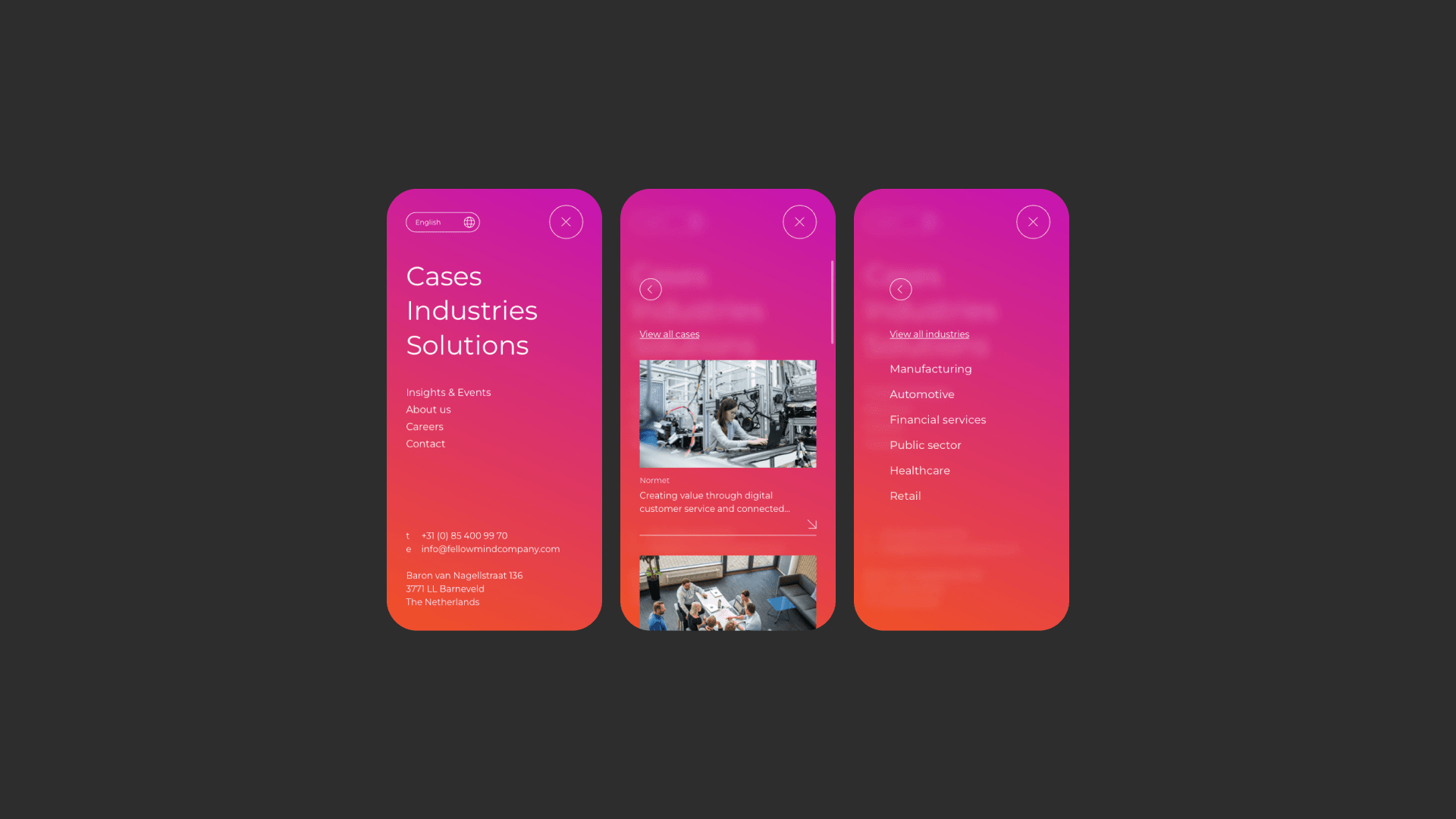 Fellowmind site mobile navigation